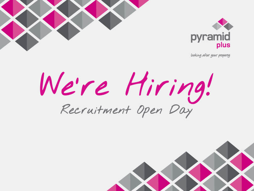 News from Pyramid Plus graphic with text We're hiring